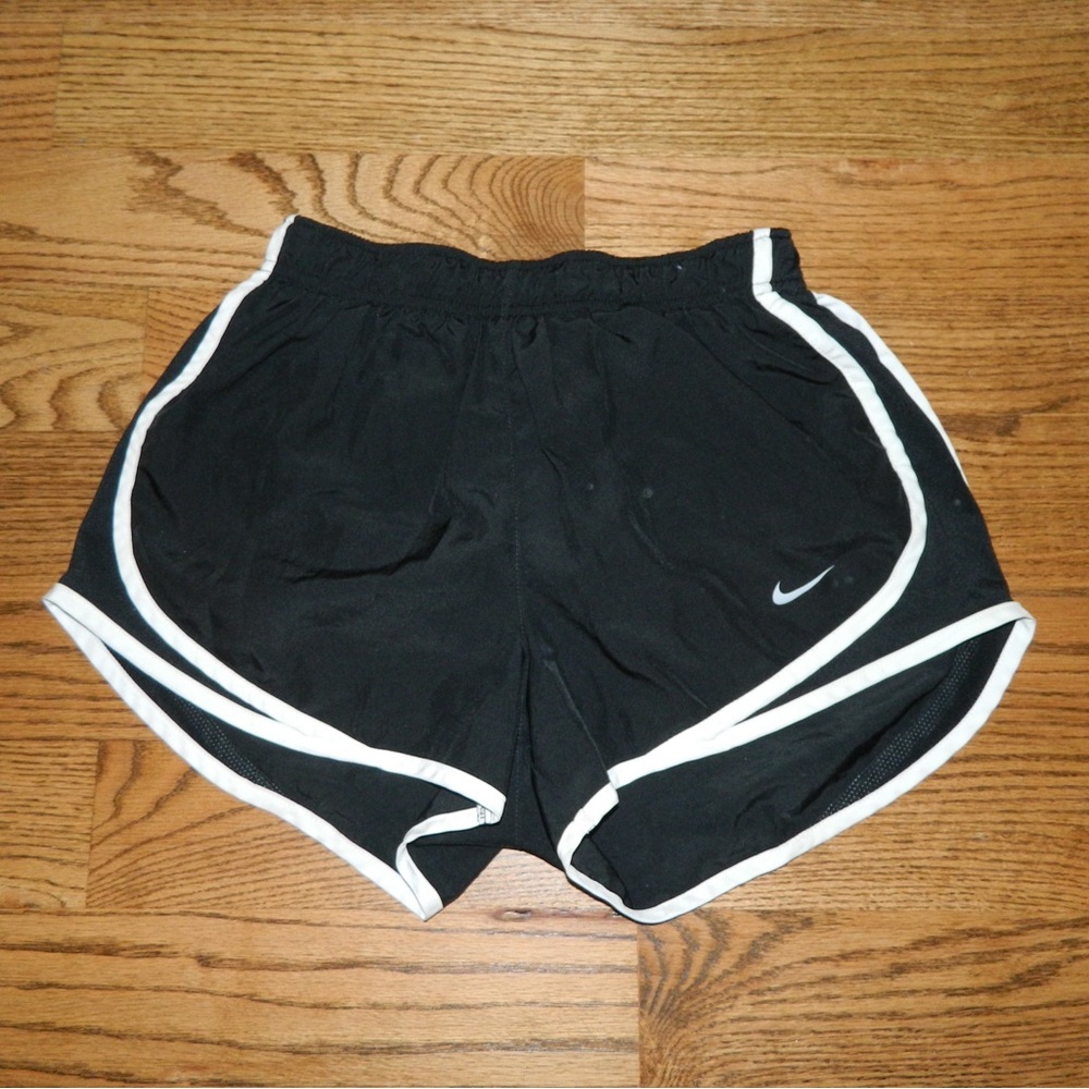 Nike Women's Black and White Athletic Shorts